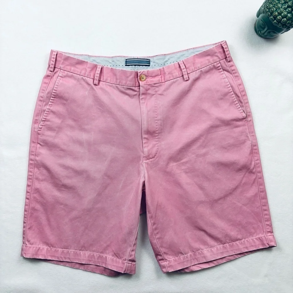 Peter Millar Pink Flat Front Chino Golf Walking‎ Cotton Shorts Size 36